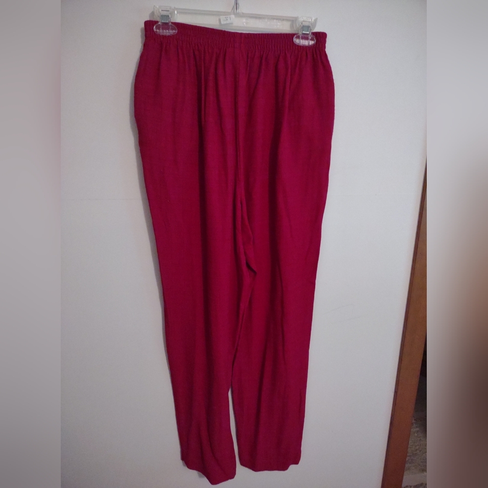 ALFRED DUNNER Pull-On Elastic Waist Orange Comfort Pants Size 12
